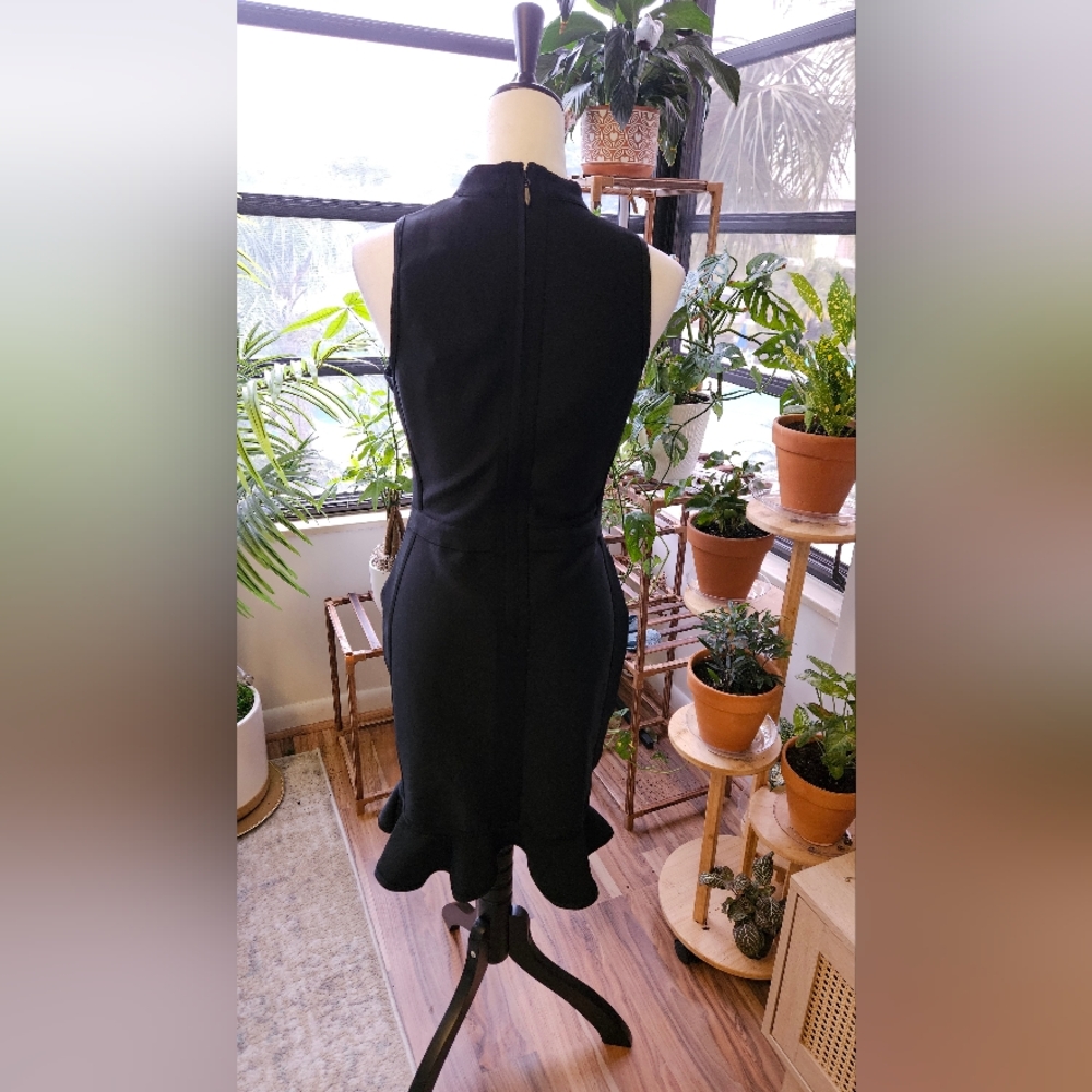 Black Mesh Panel Midi Dress (Size L) - Picture 3 of 3